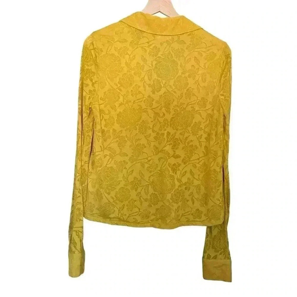 Anthropologie Mustard Wrap Top - Picture 3 of 10